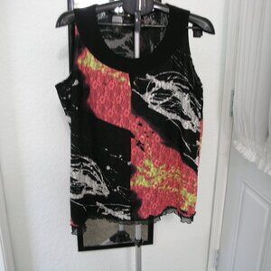 Piccadilly Fashions Women' Sleeveless Multi Color Lace Lined top size XL